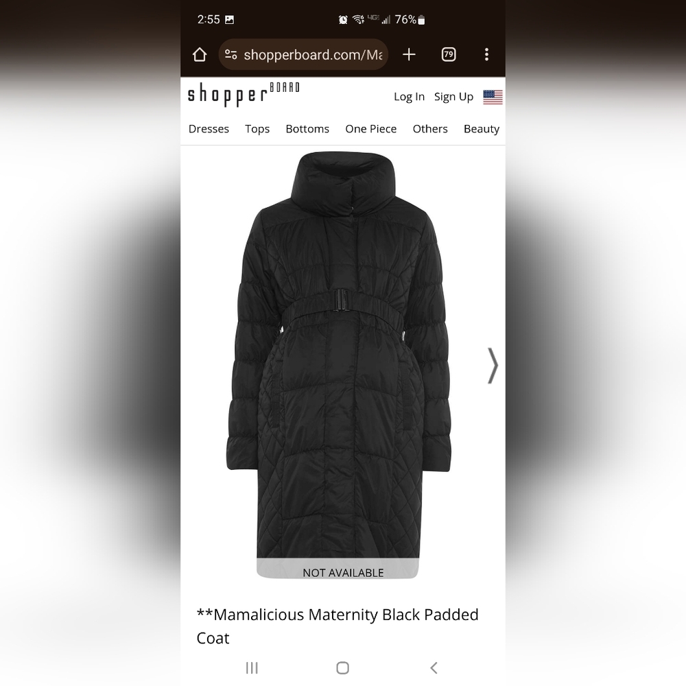 Mamalicious Maternity Padded Winter Jacket Coat